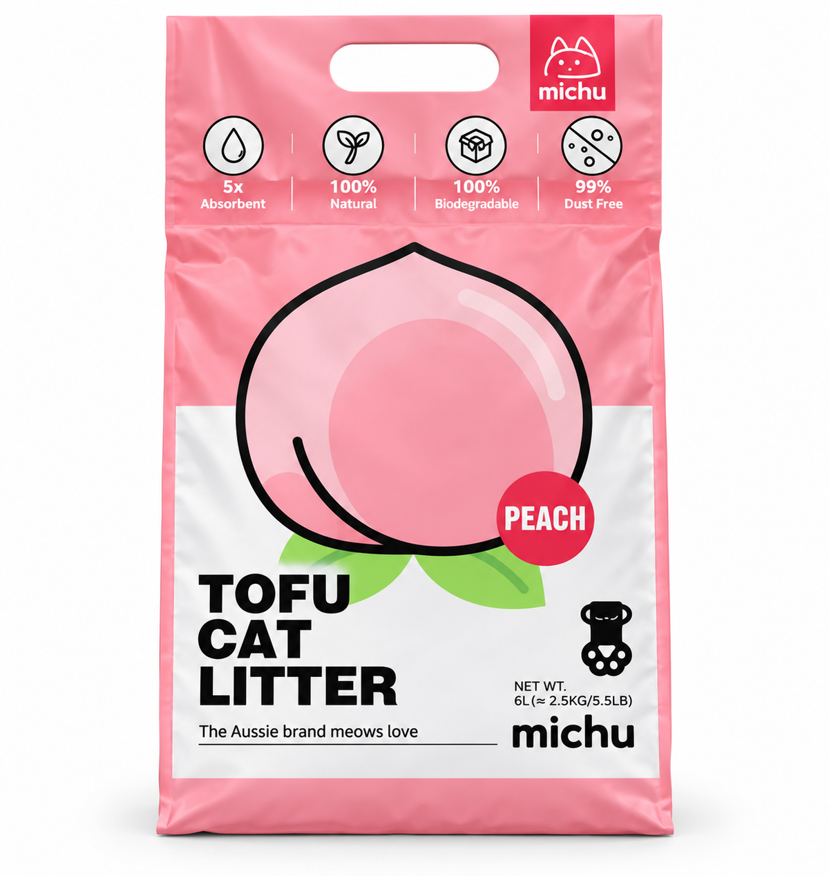 Michu Natural Clumping Tofu Cat Litter