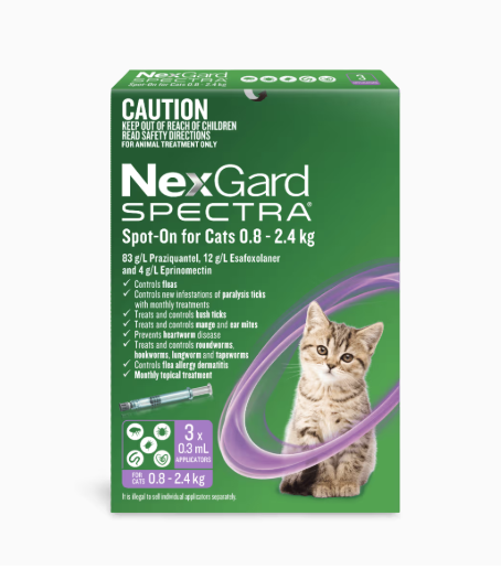 Nexgard Spectra Spot-On For Cats 0.8-2.4kg