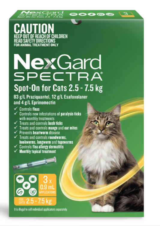 Nexgard Spectra Spot-On For Cats 2.4-7.5kg